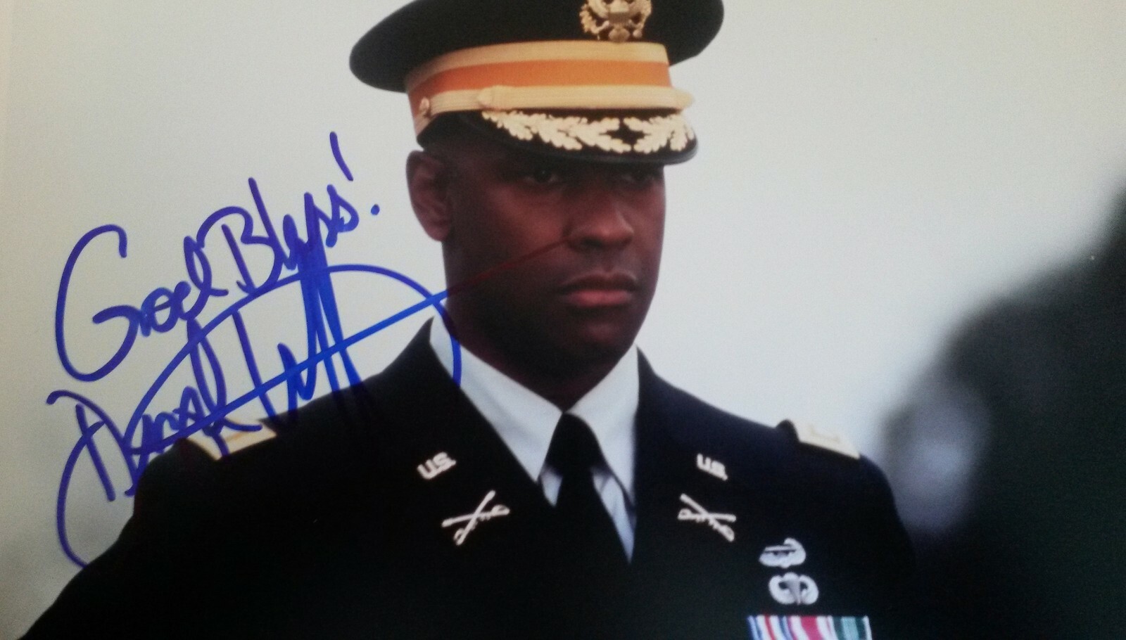Denzel Washington photo w/reproduction signature archival quality