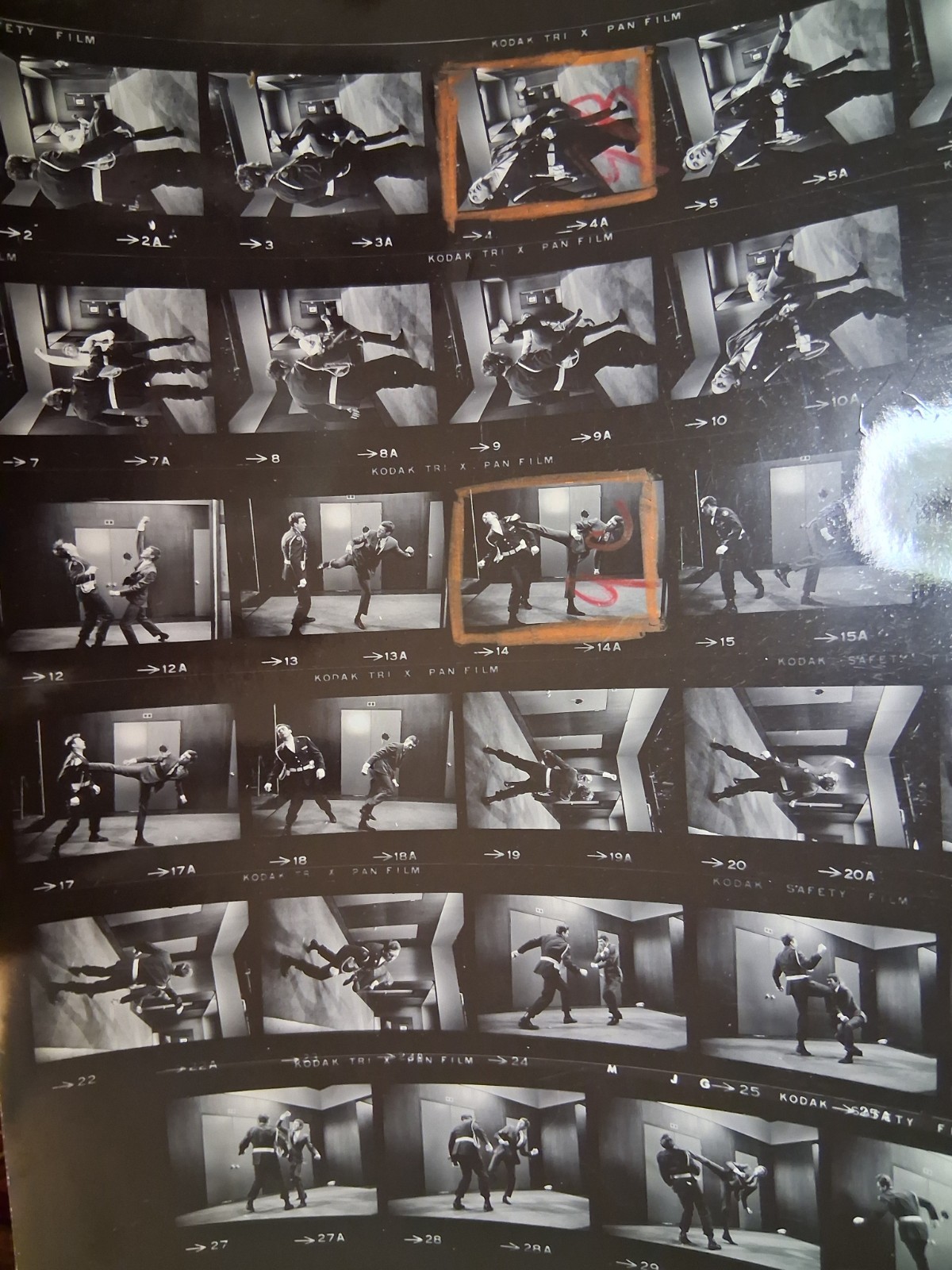 Our Man Flint BOND 007 1967 Kung Fu Scene James Coburn Contact Sheet Original