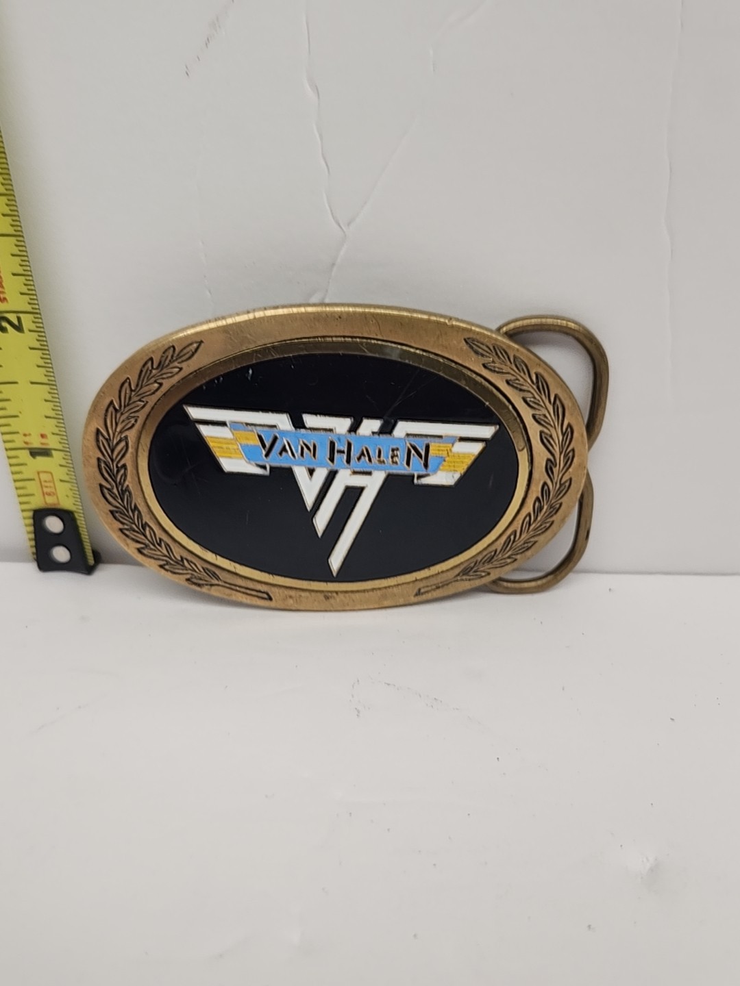 Van Halen 1970s Pacifica style Classic Metal Logo Prism Belt Buckle Solid Brass
