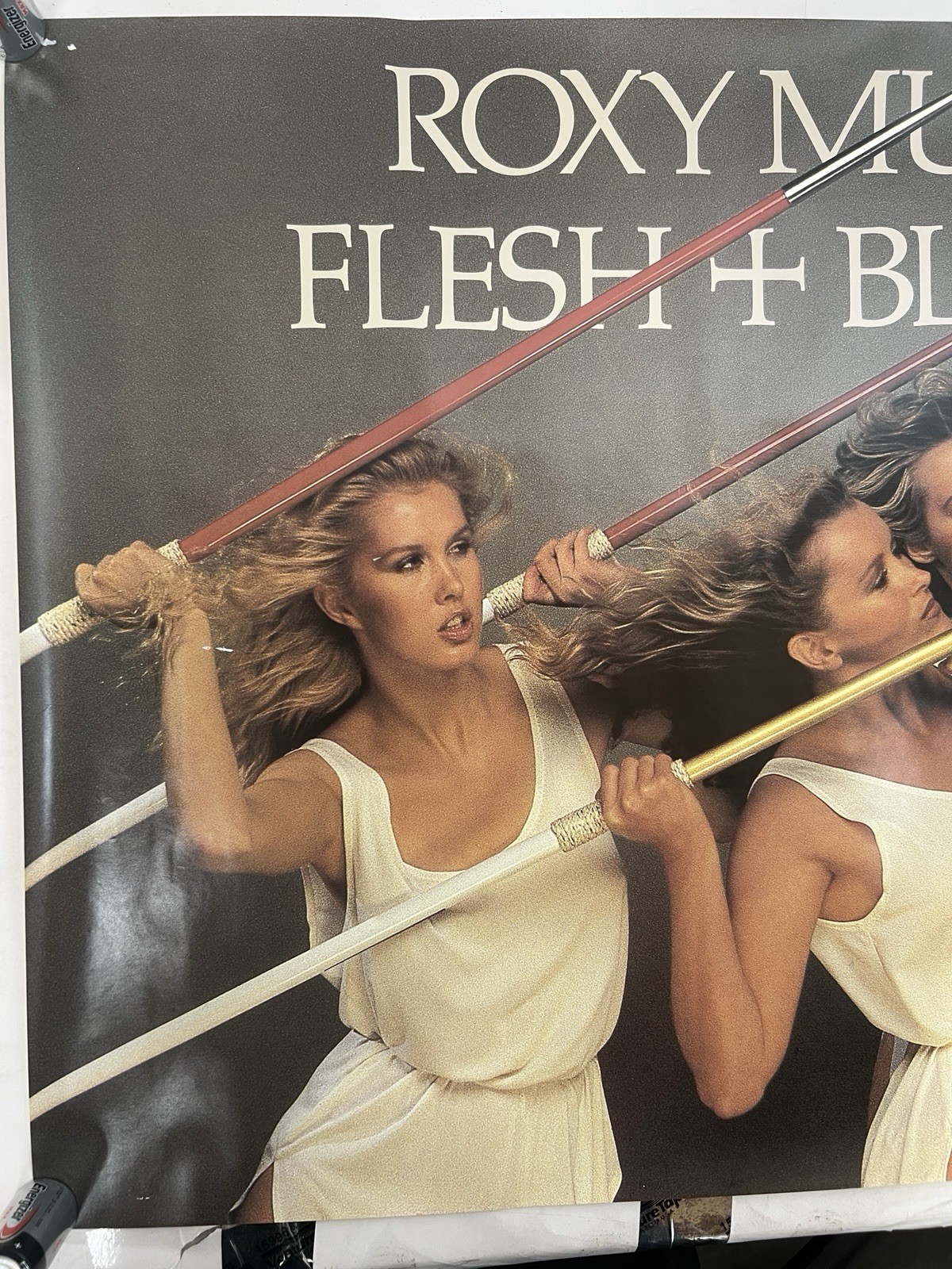 Vintage Roxy Music Flesh + Blood Promo Poster 32×24 Bryan Ferry Original Rare