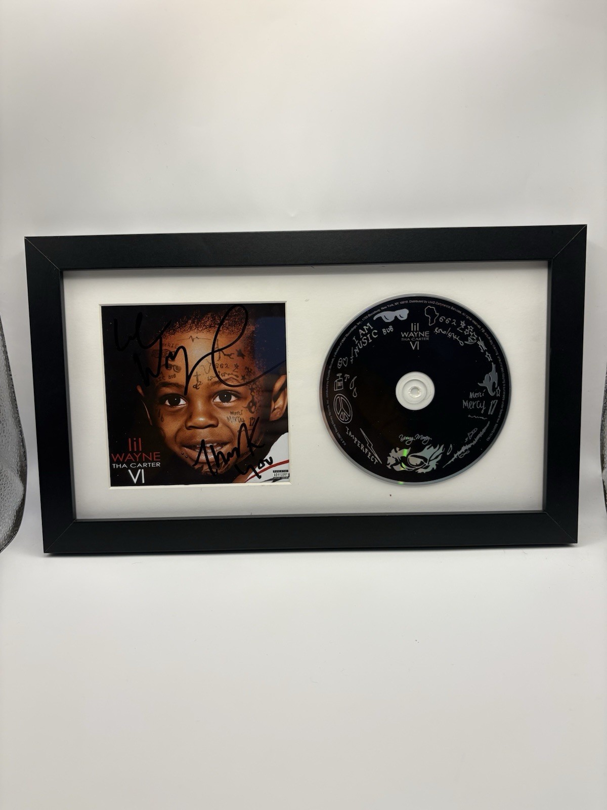 LIL WAYNE SIGNED THA CARTER VI 6 CD COVER FRAMED RAPPER 1 2 3 4 5 WEEZY JSA COA