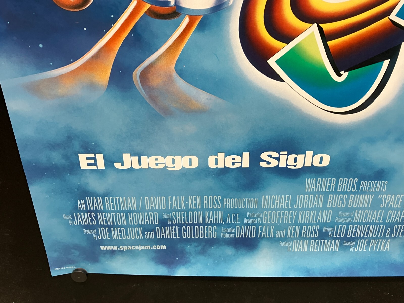 1996 SPACE JAM “SPANISH” Rolled One Sheet 27×41 Movie Poster Michael Jordan NEW