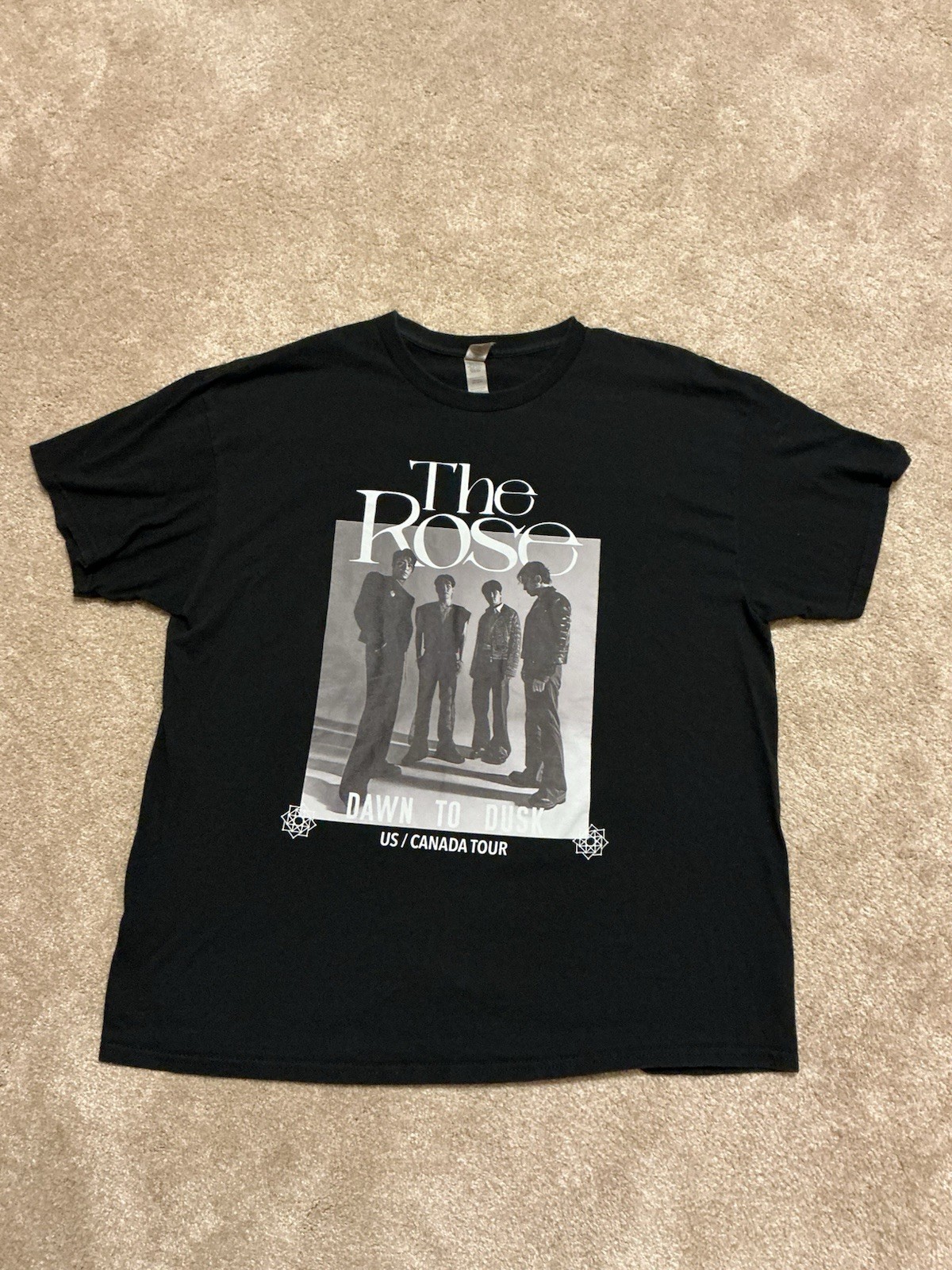 Gildan Heavy Cotton XL Black The Rose Dawn to Dusk US/Canada Tour T-Shirt