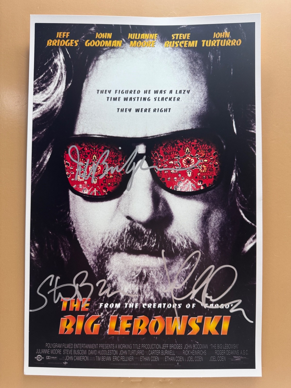 SIGNED THE BIG LEBOWSKI 11×17 Movie Poster COA by 3 of the actors – Ships FREE