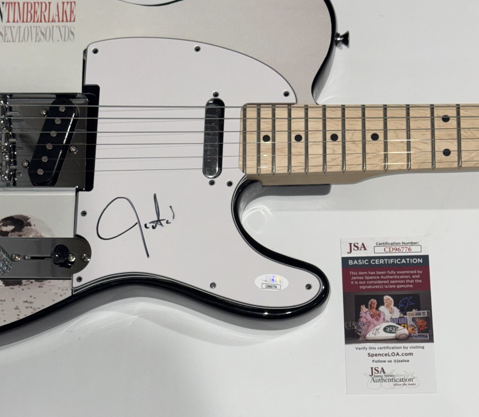 JUSTIN TIMBERLAKE SIGNED CUSTOM FUTURESEX/LOVESOUNDS ELECTRIC GUITAR JSA COA