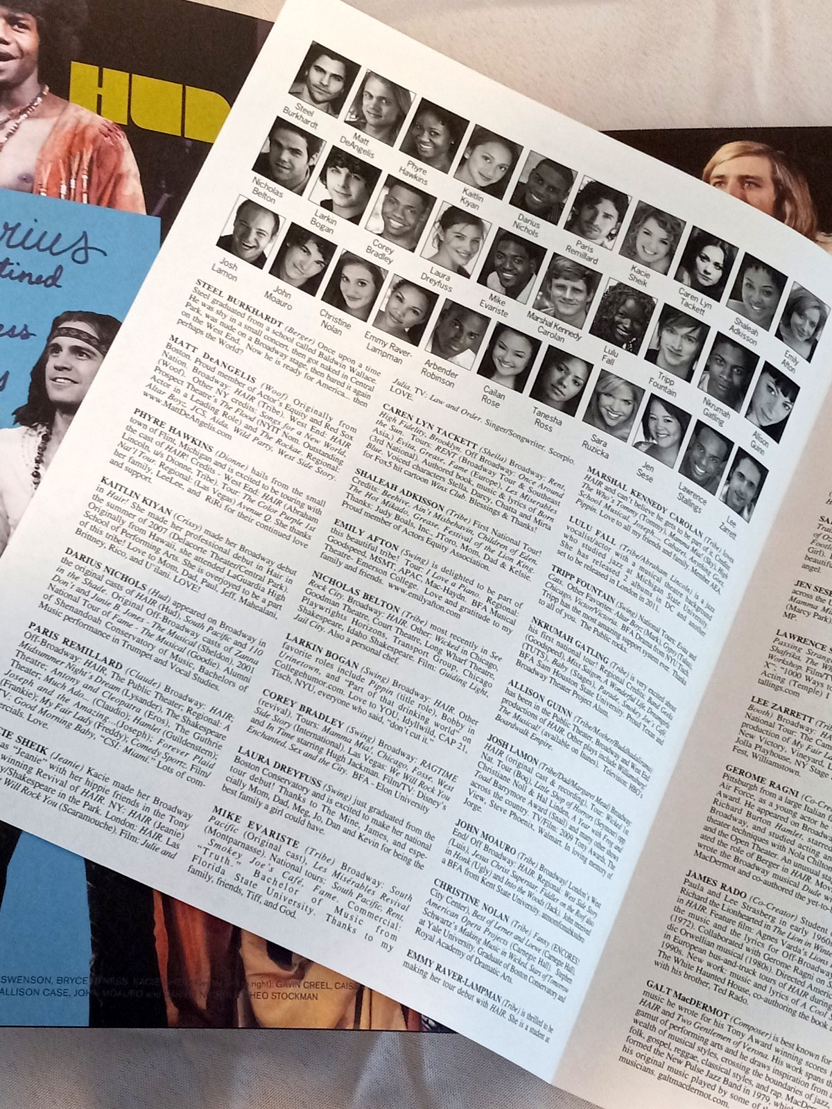 HAIR 2009 Revival NYC Public Theater Program Steel Burkhardt New w/insert