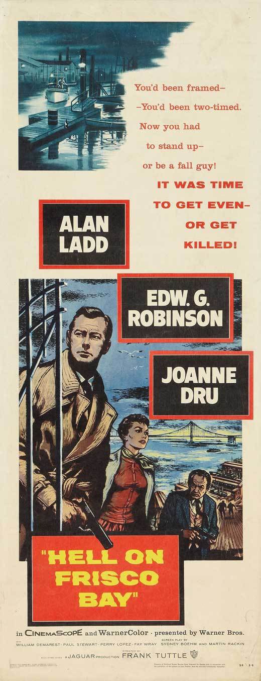 HELL ON FRISCO BAY Movie POSTER 14×36 Insert Alan Ladd Edward G. Robinson Joanne