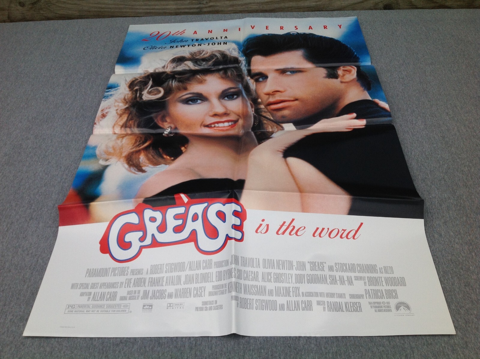 1997 Grease Original Movie House Full Sheet Poster