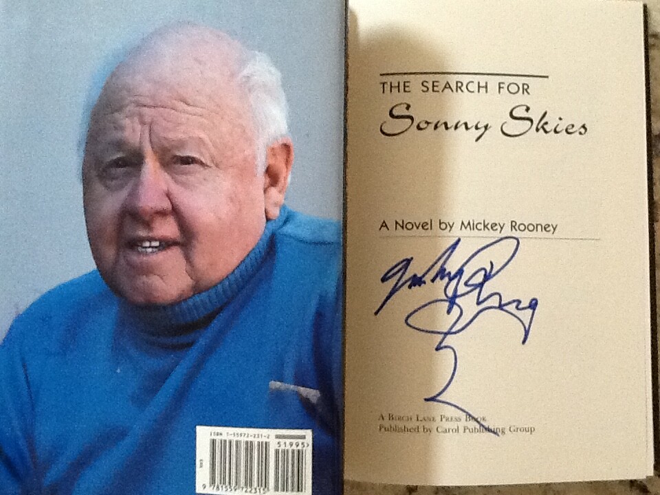 Mickey Rooney SIGNED 1994 Novel “Search for Sonny Skies” Actor Andy Hardy HC/DJ