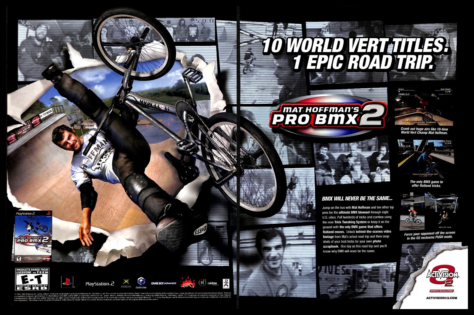 2002 Mat Hoffman’s Pro BMX 2 Retro PRINT AD Video Game Sports Bikes Stimulation