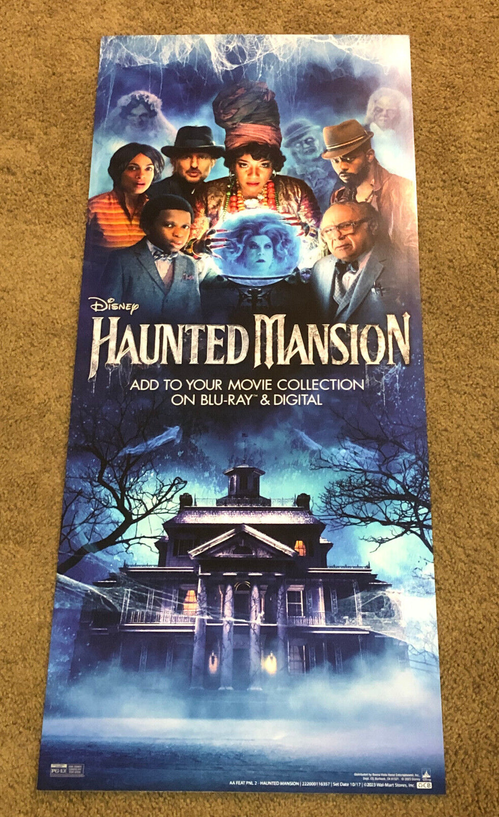 Disney Haunted Mansion Movie Store Display Sign Poster Promo 36″x15″