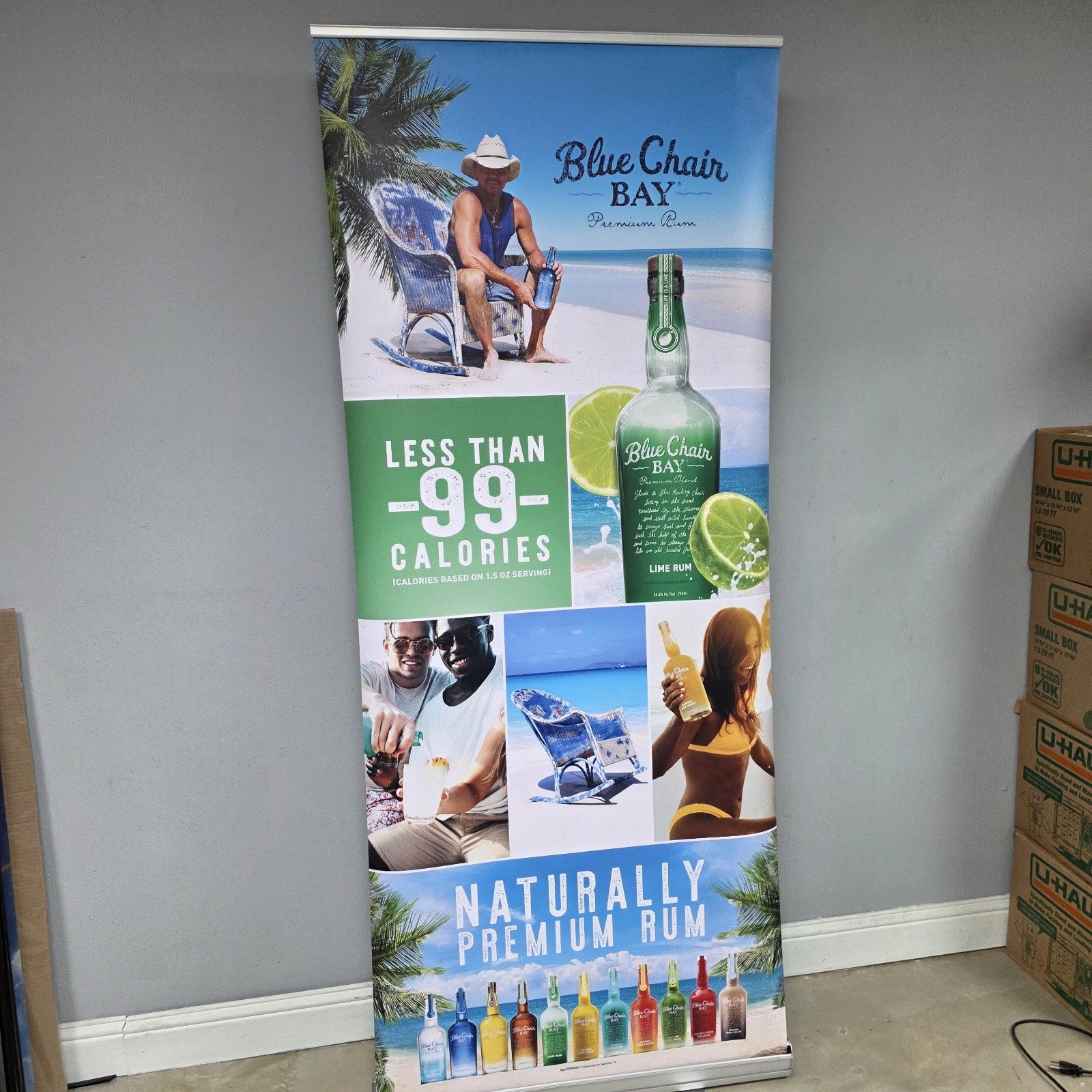 KENNY CHESNEY 7ft Retractable Vinyl Banner Display w/Carrying Case No Shoes