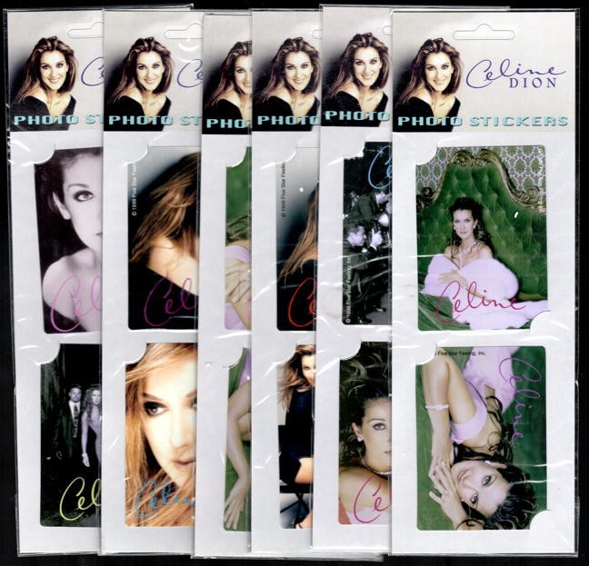 Céline Dion Licensed Photo Stickers Complete Set of 6 – 1999 Vintage Packs