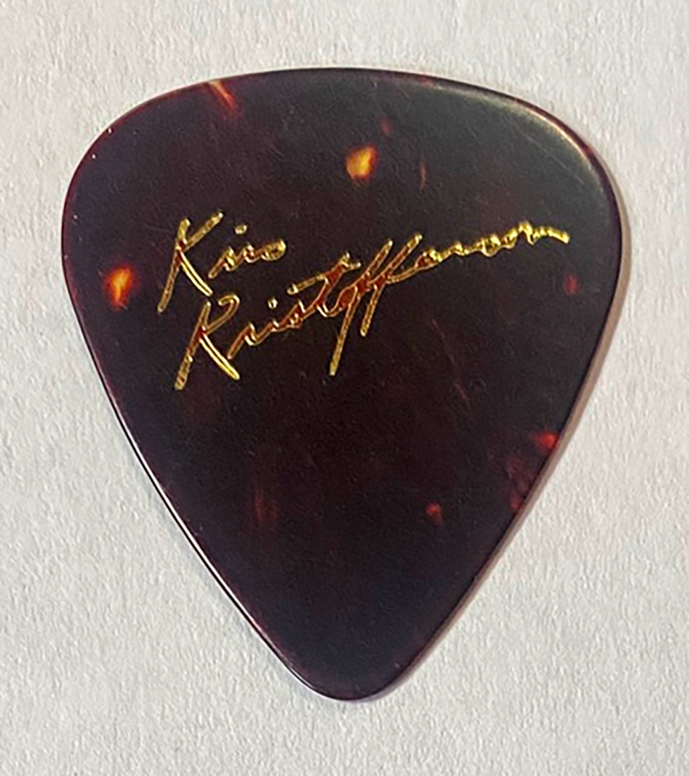 Kris Kristofferson Signature Brown Faux Tortoise Guitar Pick – 1980s/1990s Tours