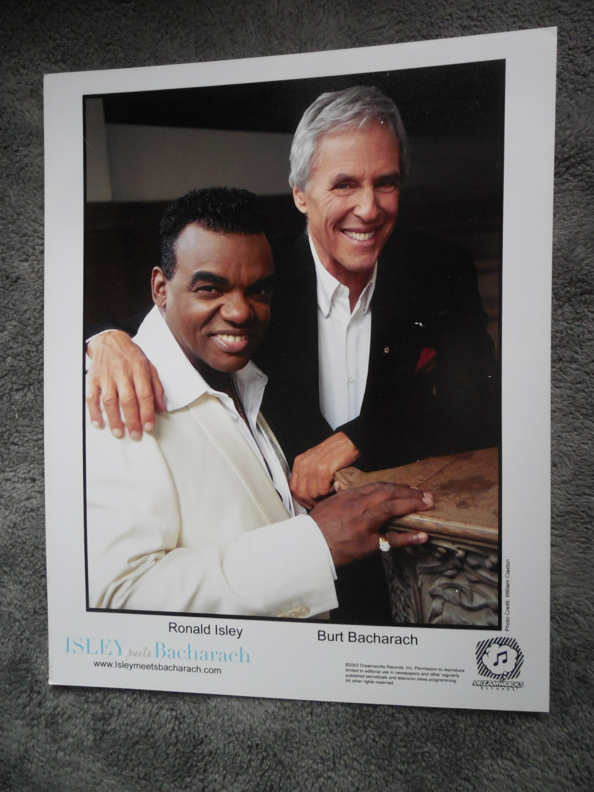 Ronald Isley & Burt Bacharach Promotional 8×10 Press Photo Dreamworks Records