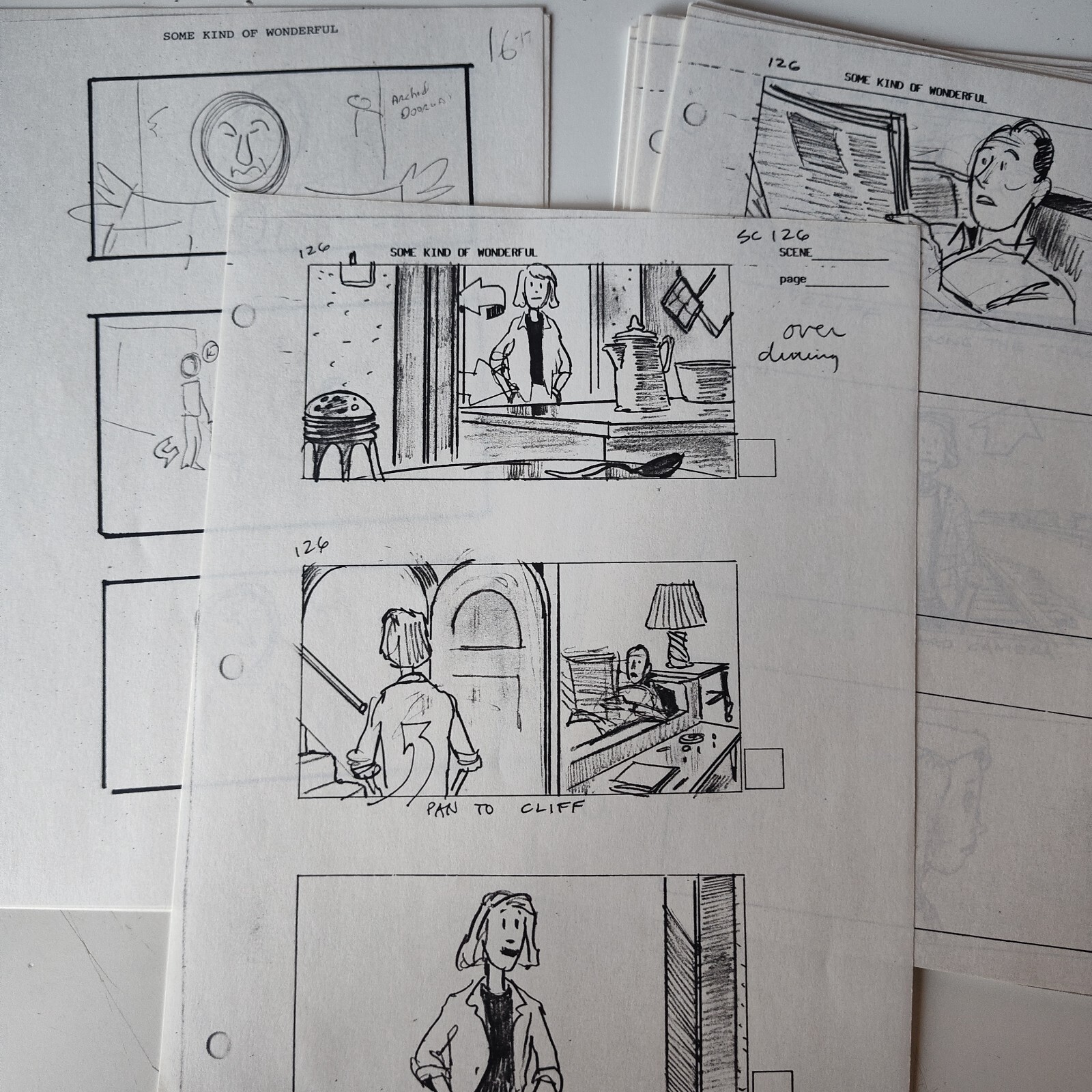 SOME KIND OF WONDERFUL 1987 ORIGINAL STORYBOARD ART STATS CARL ALDANA LOT 40 PGS