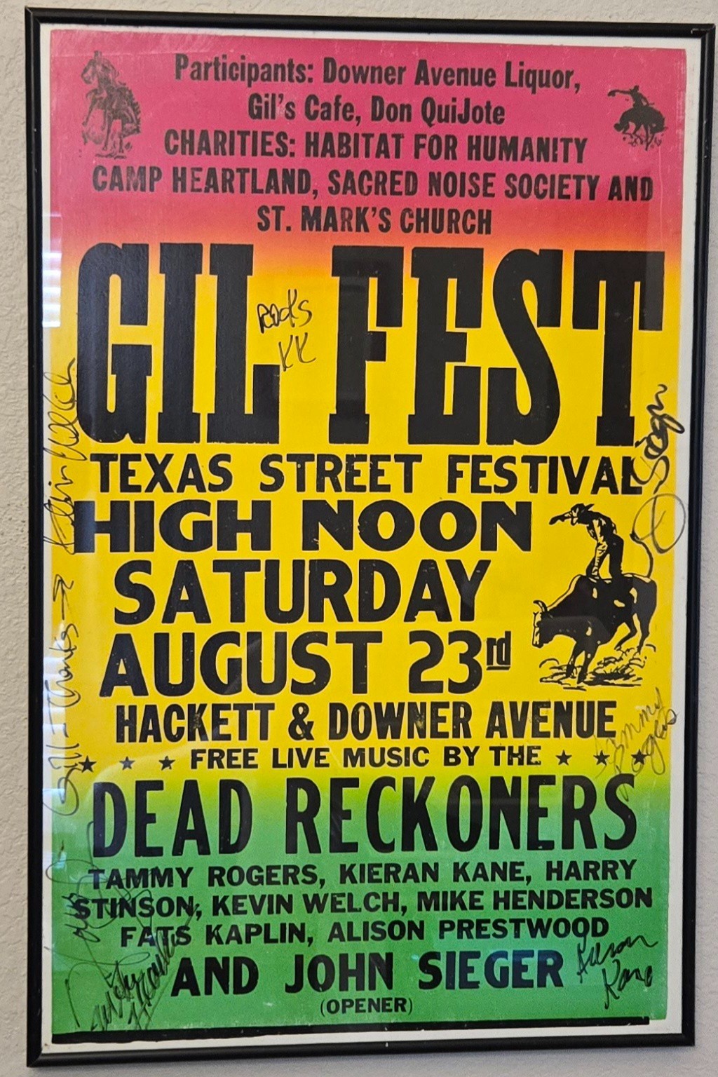 1997 Dead Reckoners Signed Gil Fest Concert Poster Kieran Kane Welch