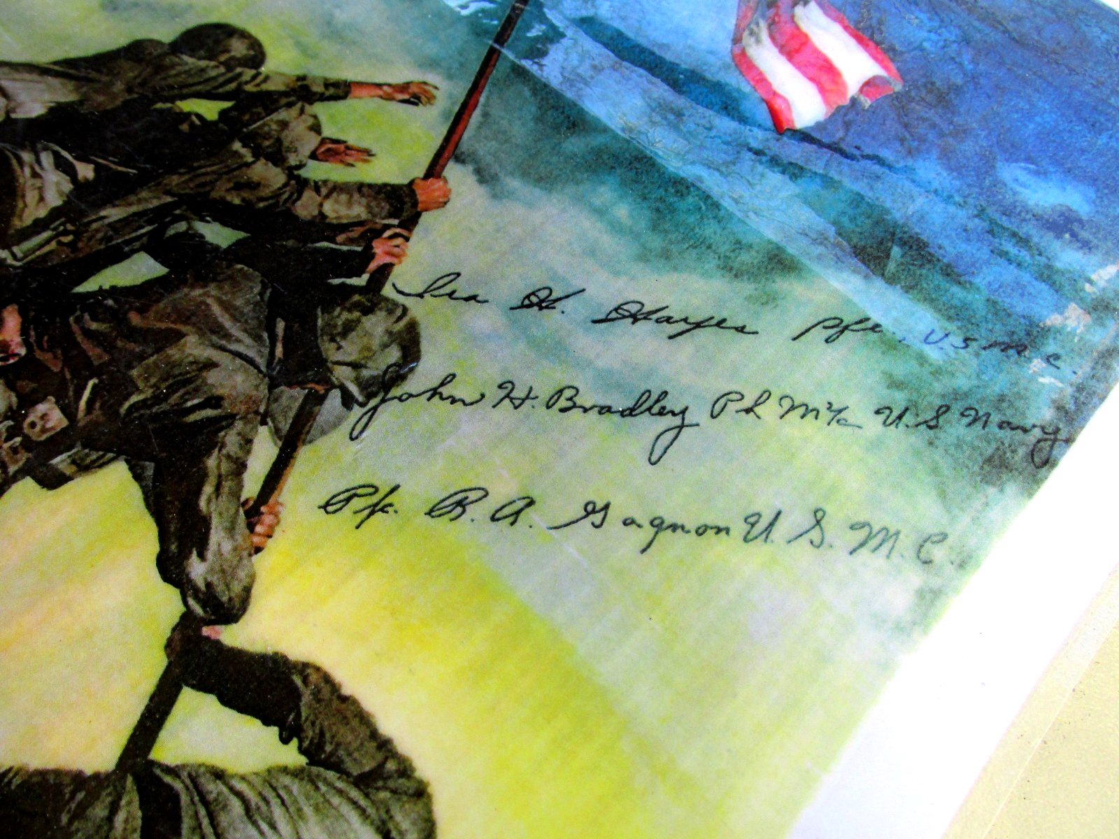 WW II 7th War Loan Now All together 14” x 10” Laminated Print 3 Signers Letter