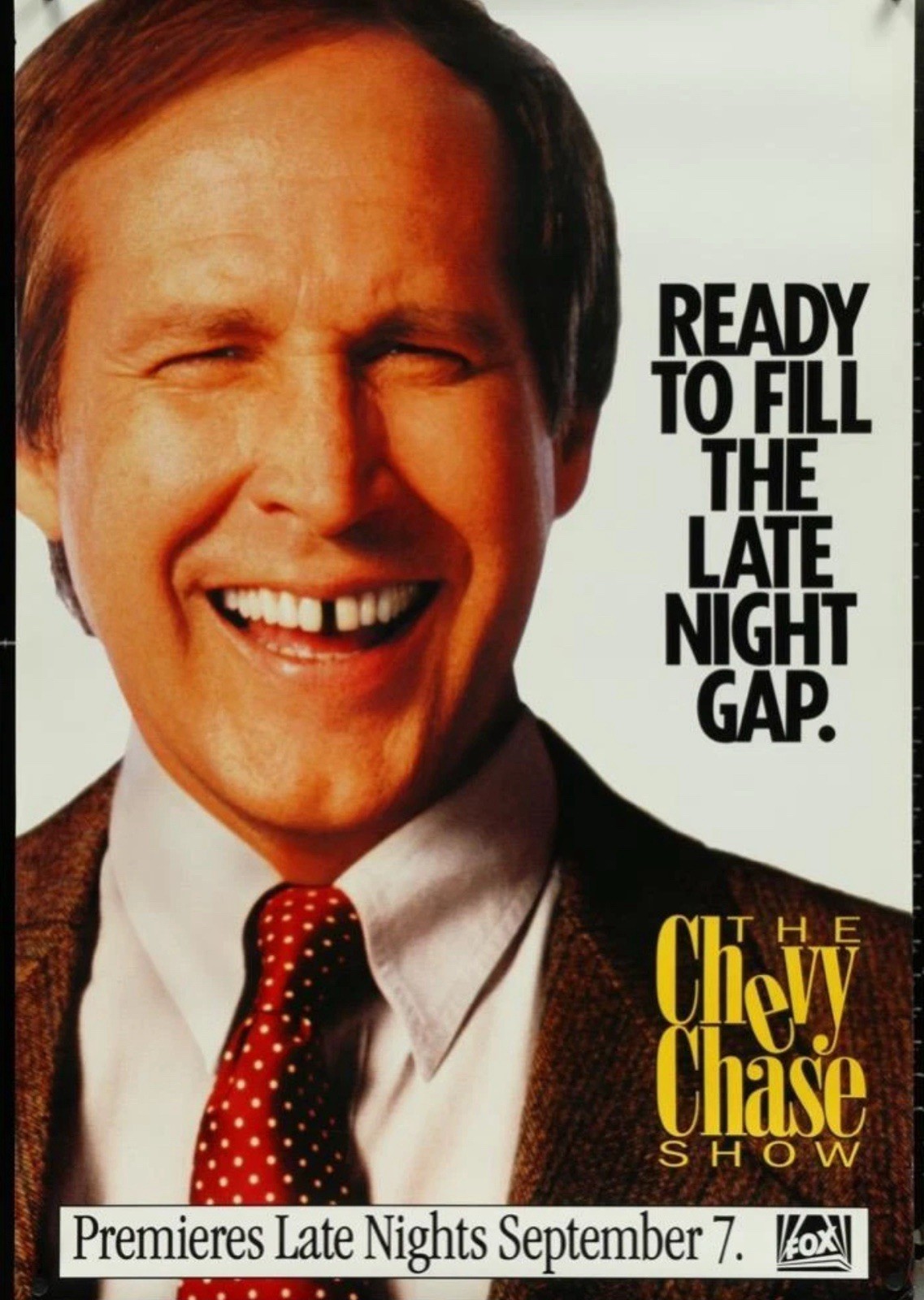 THE CHEVY CHASE SHOW – 27″x40″ Original TV Poster One Sheet 1993 Rare FOX