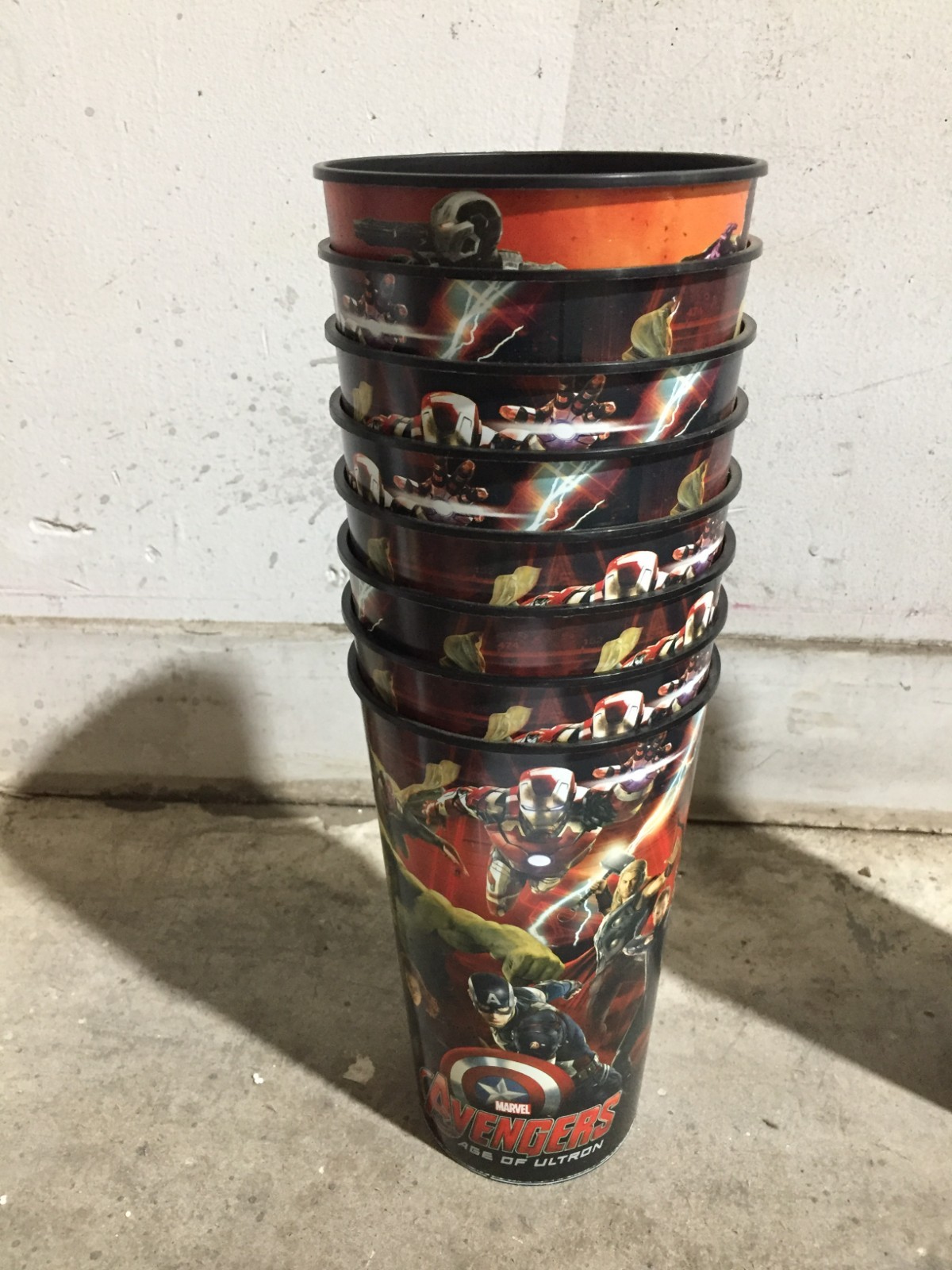 Lot of 8 Avengers Age Of Ultron Movie Theatre Collectible Cups