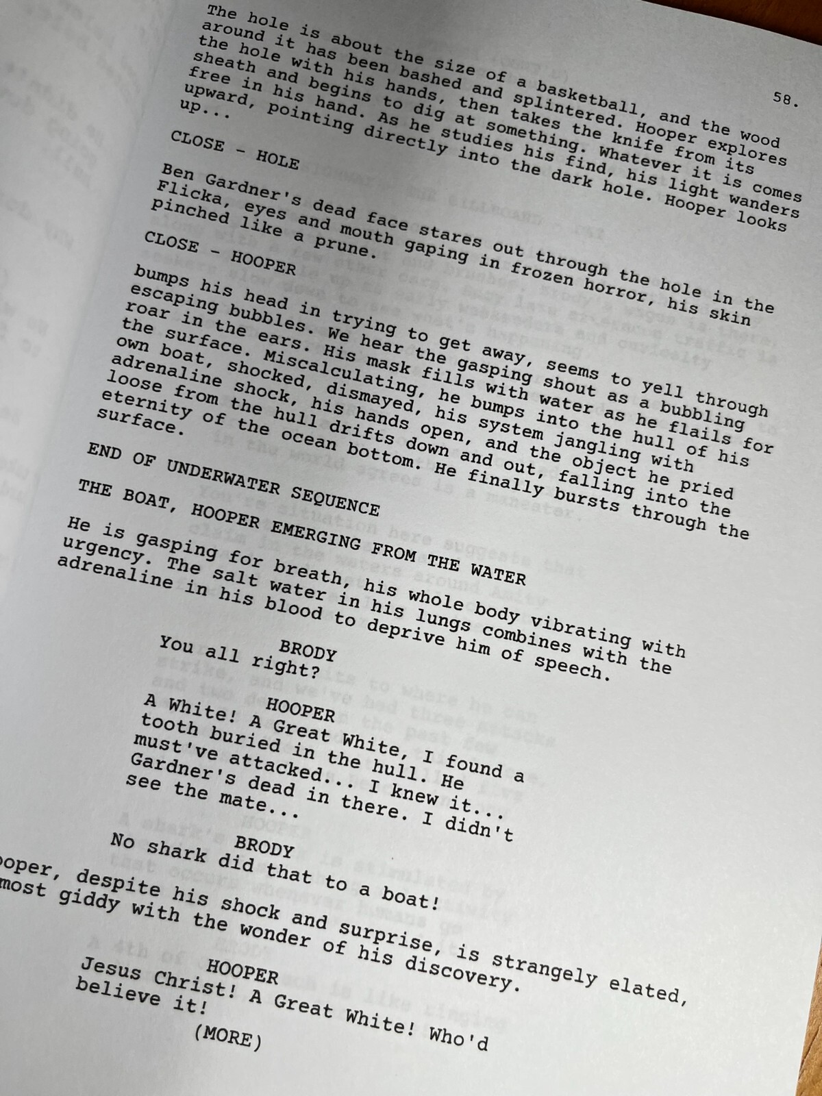 Jaws Script Signed- Autograph Reprints- Full Script- 126 Pages Long