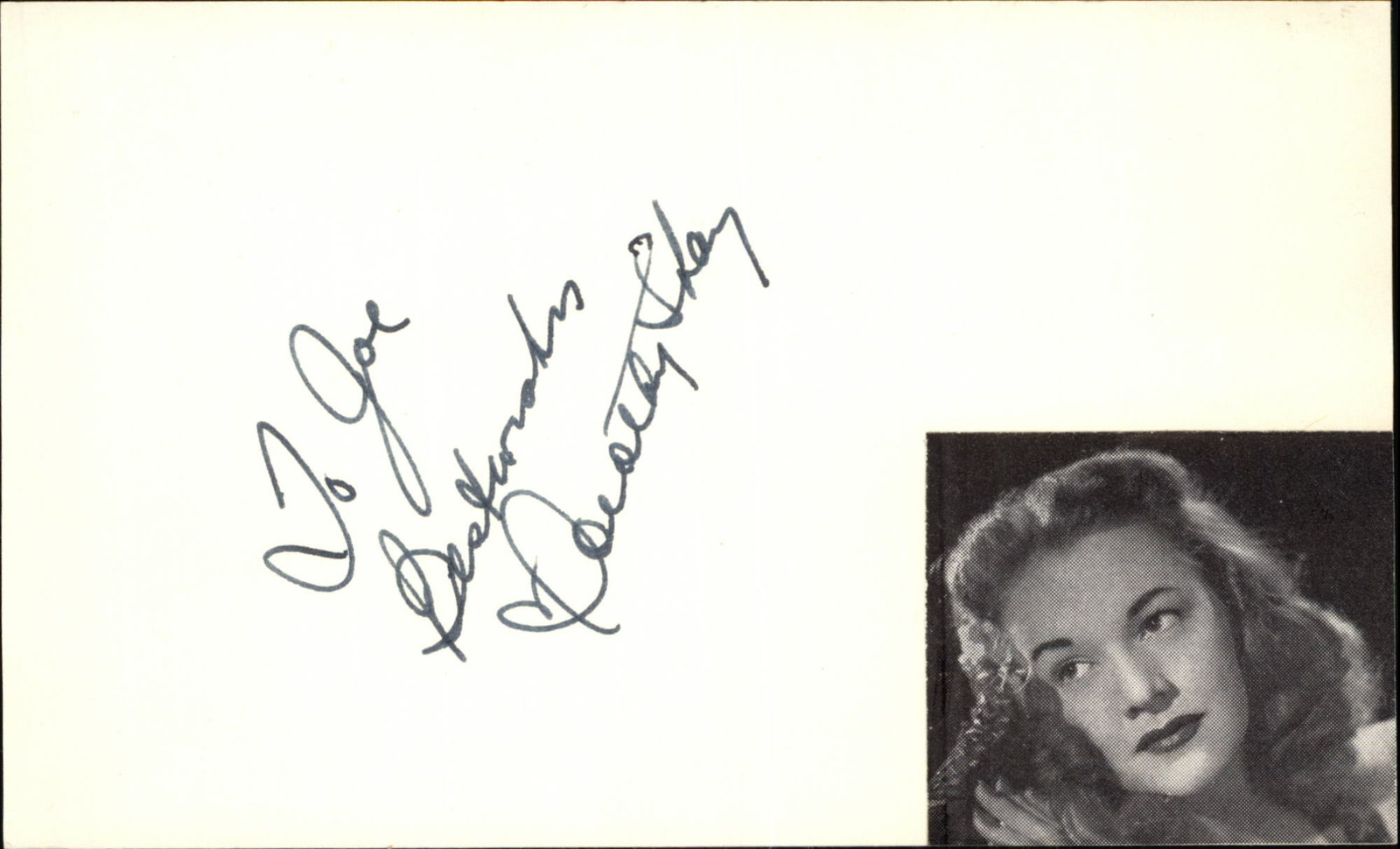 Dorothy Shay D.1978 Actress Signed 3″ x 5″ Index Card