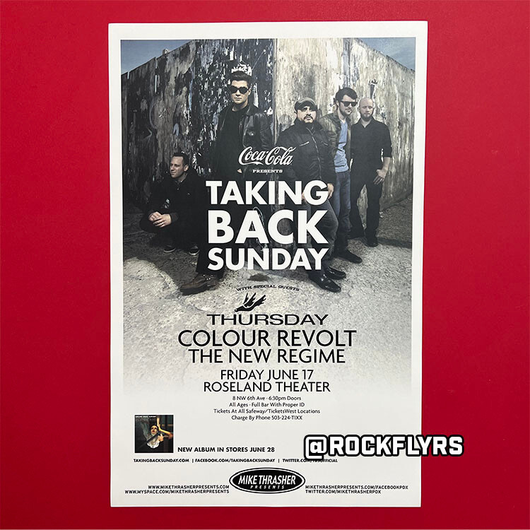 TAKING BACK SUNDAY 2011 Concert Promo 11×17 Street Poster. Portland OR