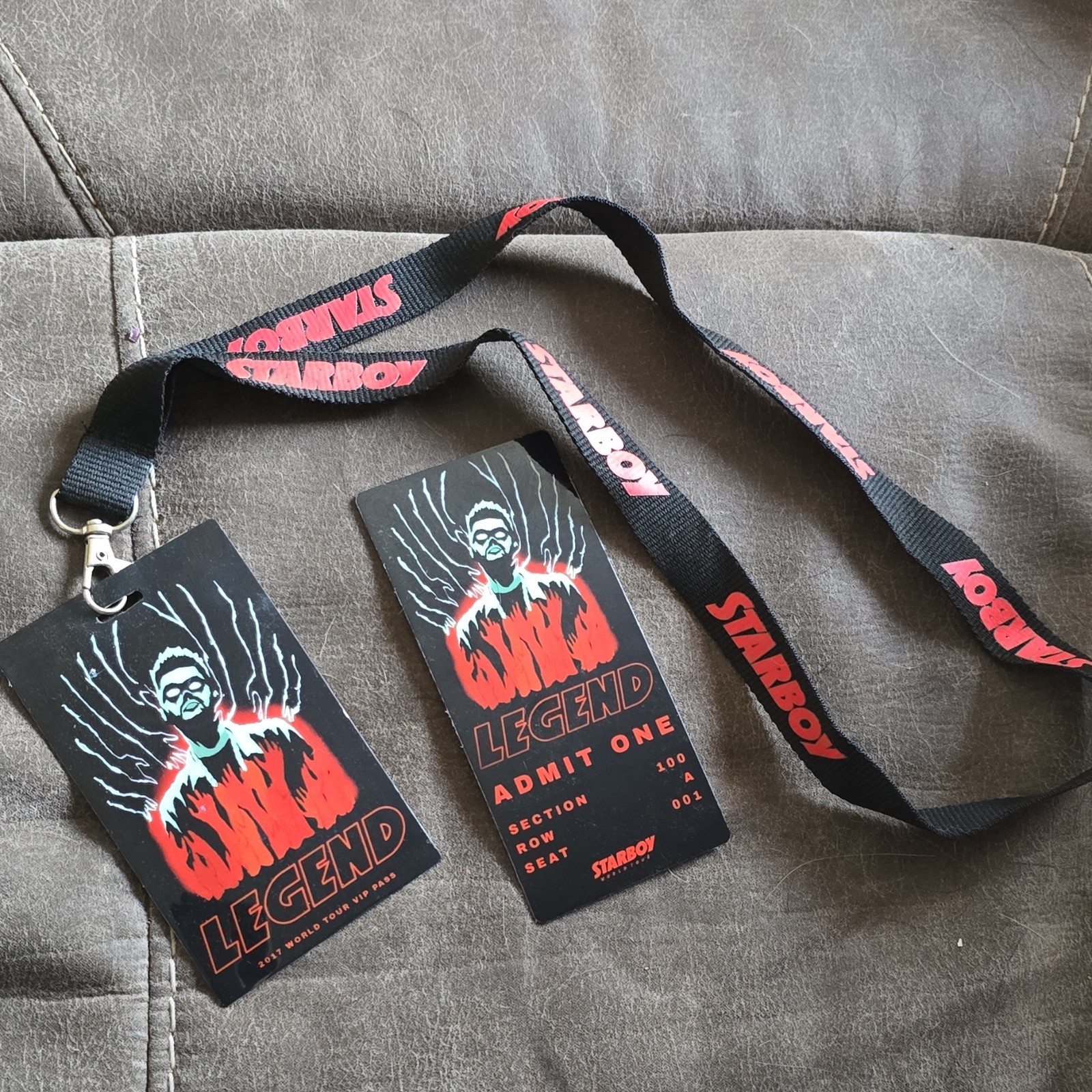 RARE The Weeknd Legend VIP Ticket – 2017 Music Memorabilia Starboy Tour XO Nav