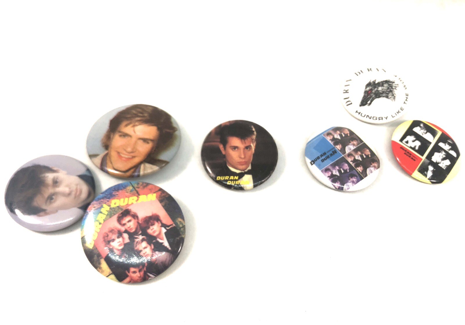 Vintage 80s Duran Duran New Romantic Pins Lot of 6