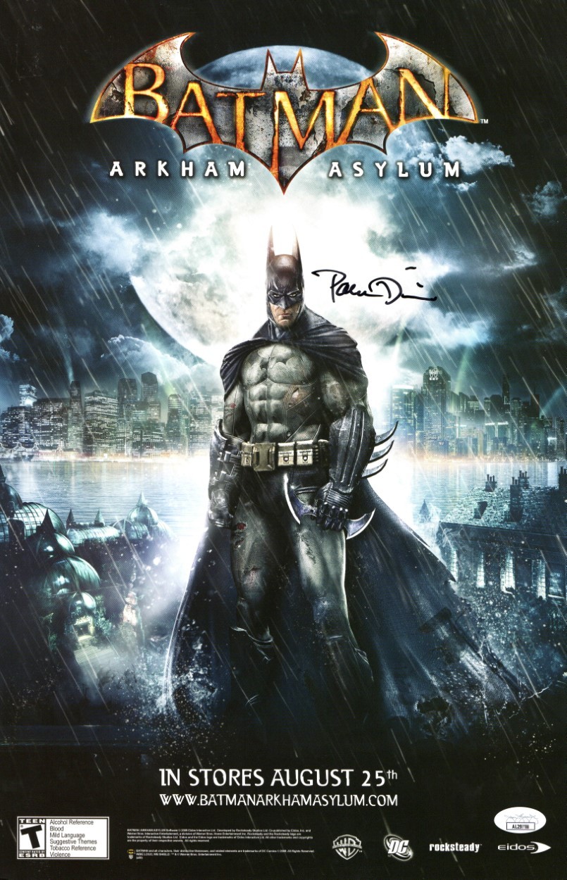 Paul Dini Signed Autographed 11X17 Poster Batman Arkham Asylum JSA