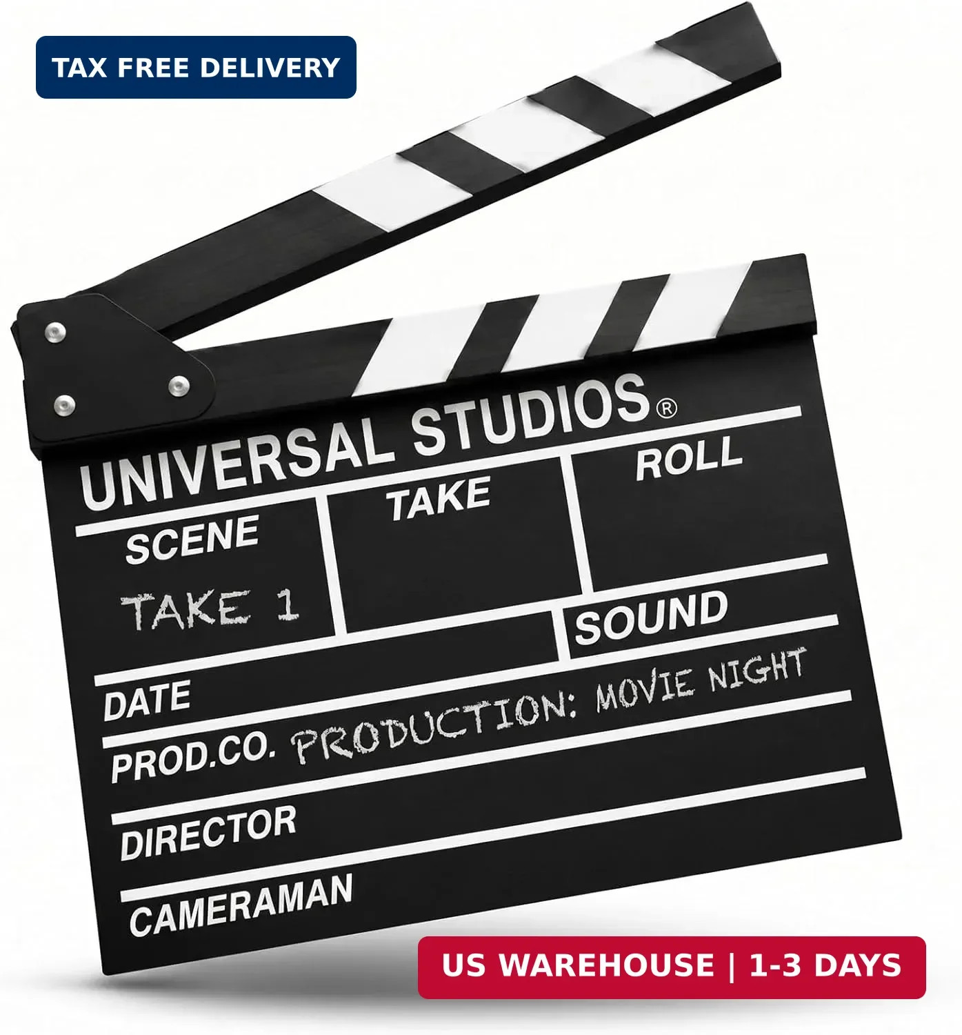 Movie Film Clap Board, Hollywood Clapper Board Wooden Film Directors C
