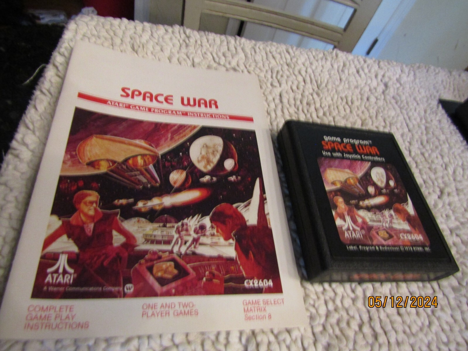 Vintage Atari Space War Game Program Cartridge CX2604 1978 w Instructions
