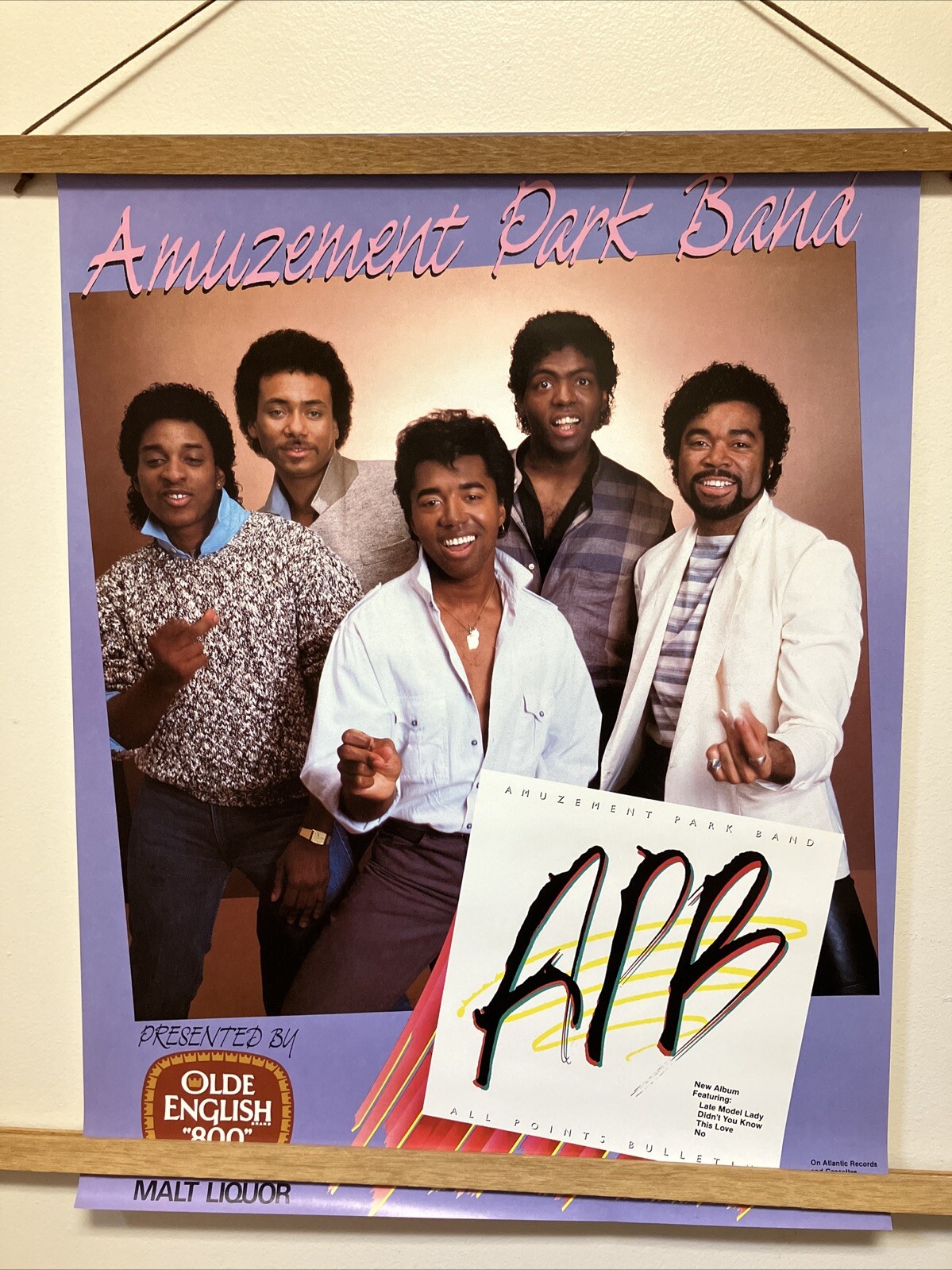 Amuzement Park Band All Points Bulletin and Old English Promo Poster 18”x23.5”