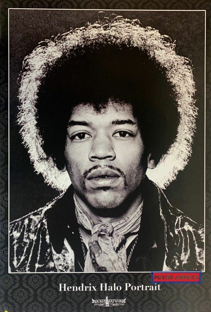Jimi Hendrix Halo Portrait Rockin Artwork 2010 Poster 24 x 35.5