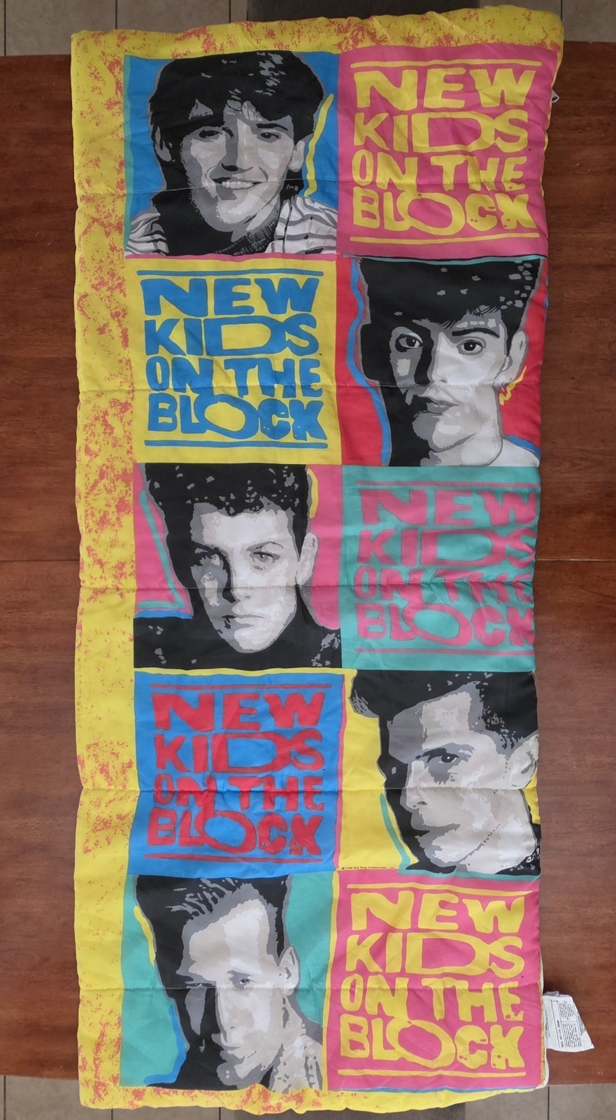 Vintage 90s New Kids On The Block Sleeping Bag 66×30 Vibrant Colorful Neon Y2K