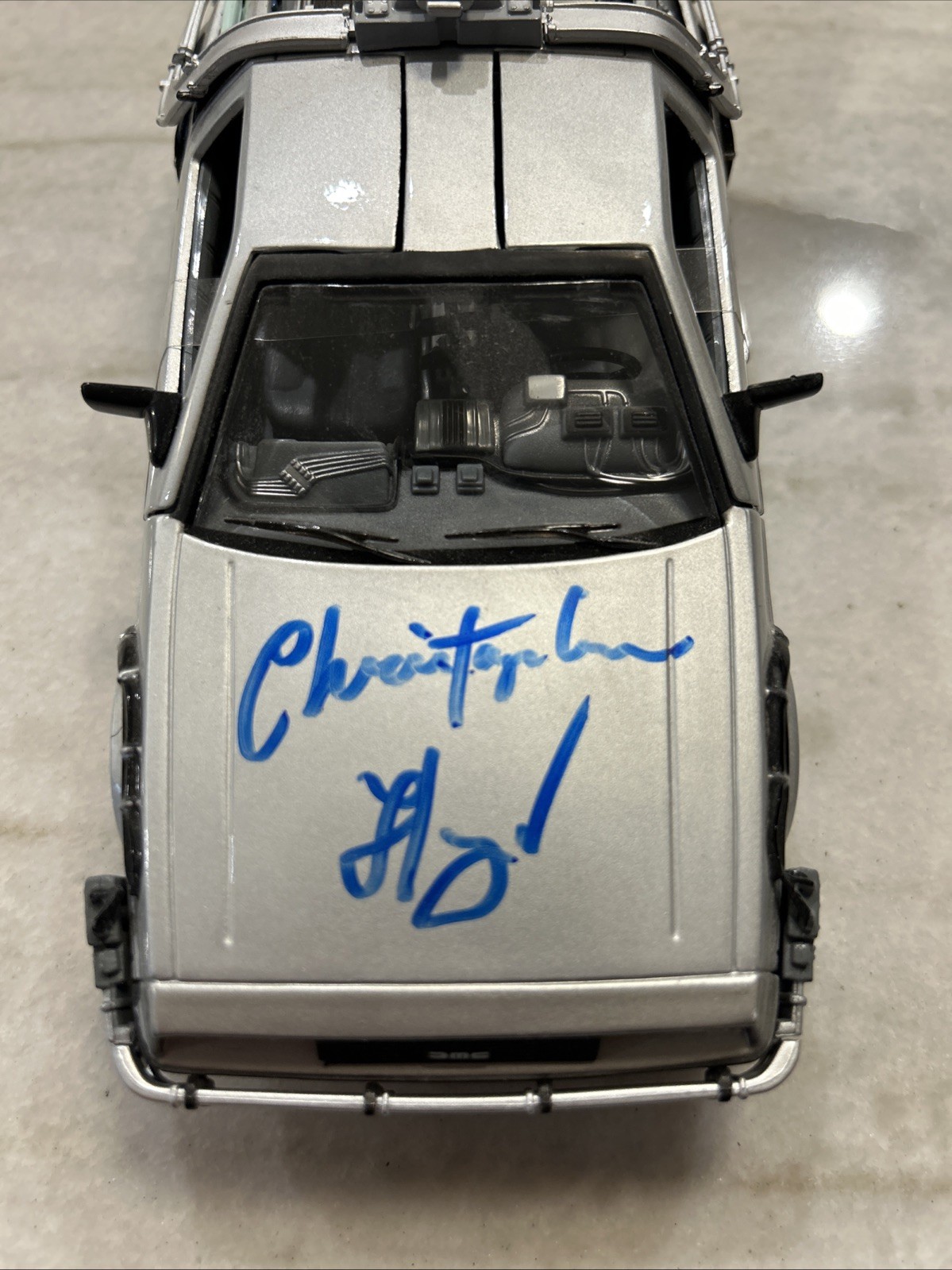 CHRISTOPHER LLOYD Hand SIGNED BACK TO THE FUTURE 1:24 DELOREAN