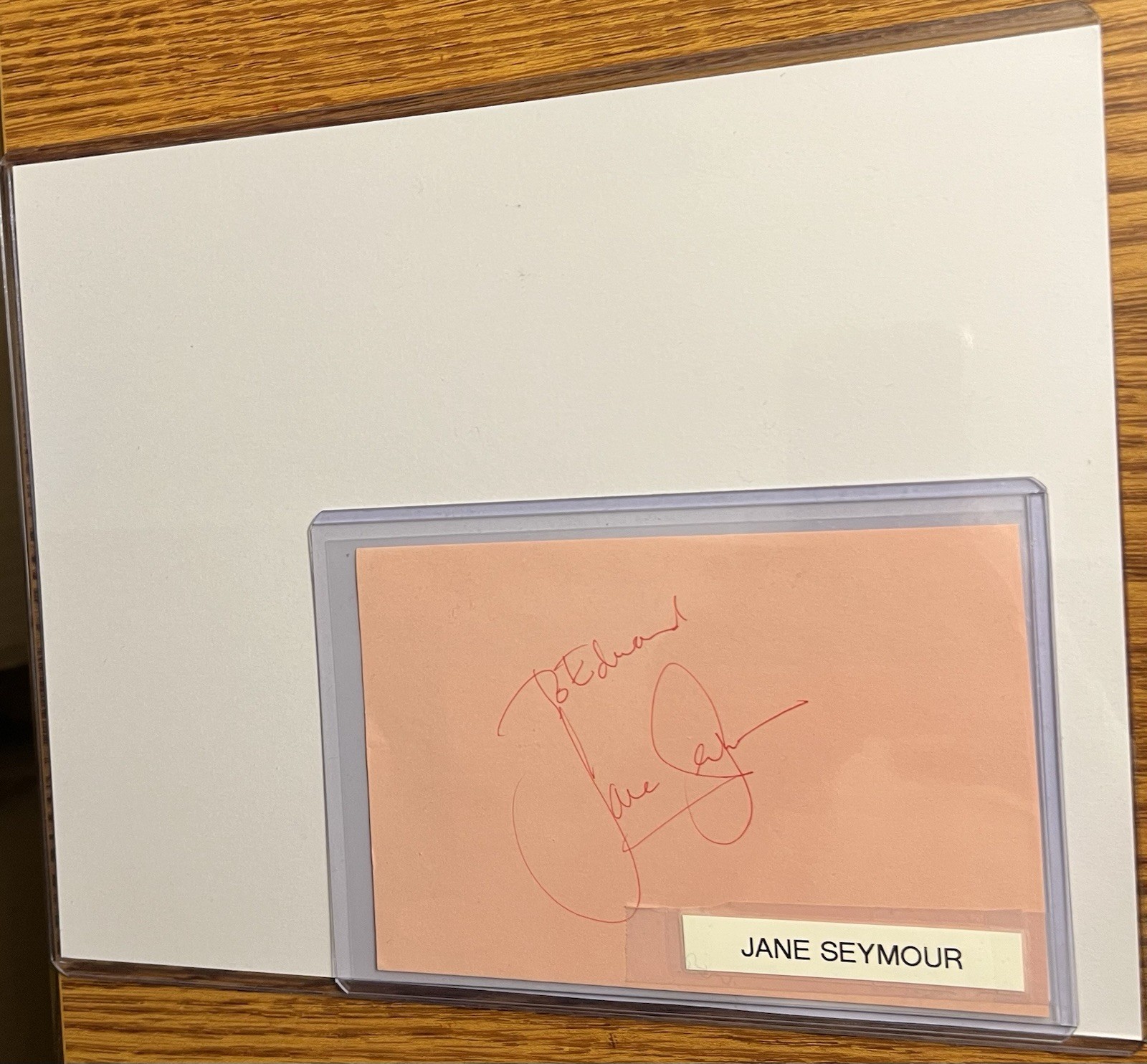 JANE SEYMOUR JSA CERTIFIED SIGNED CUT, COA & SOMEWHERE IN TIME 8×10 PHOTO