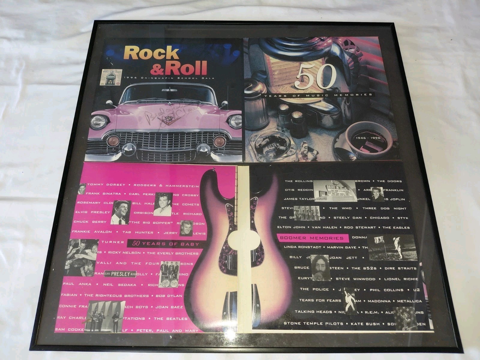 Vtg Dick Clark Autographed Rock & Roll 1996 Chinquapin School Gala Record Sleeve