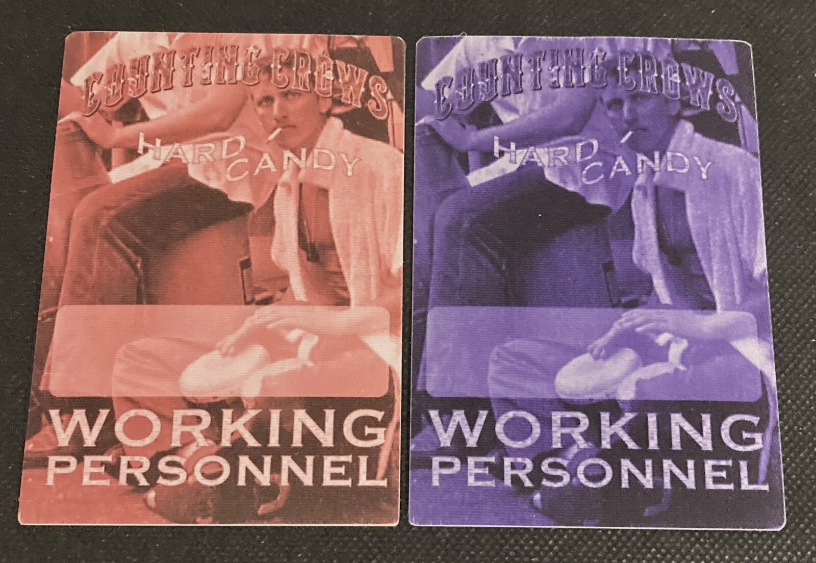 COUNTING CROWS Hard Candy Tour 2002-03 Cloth Working Personnel Pass Lot of 2