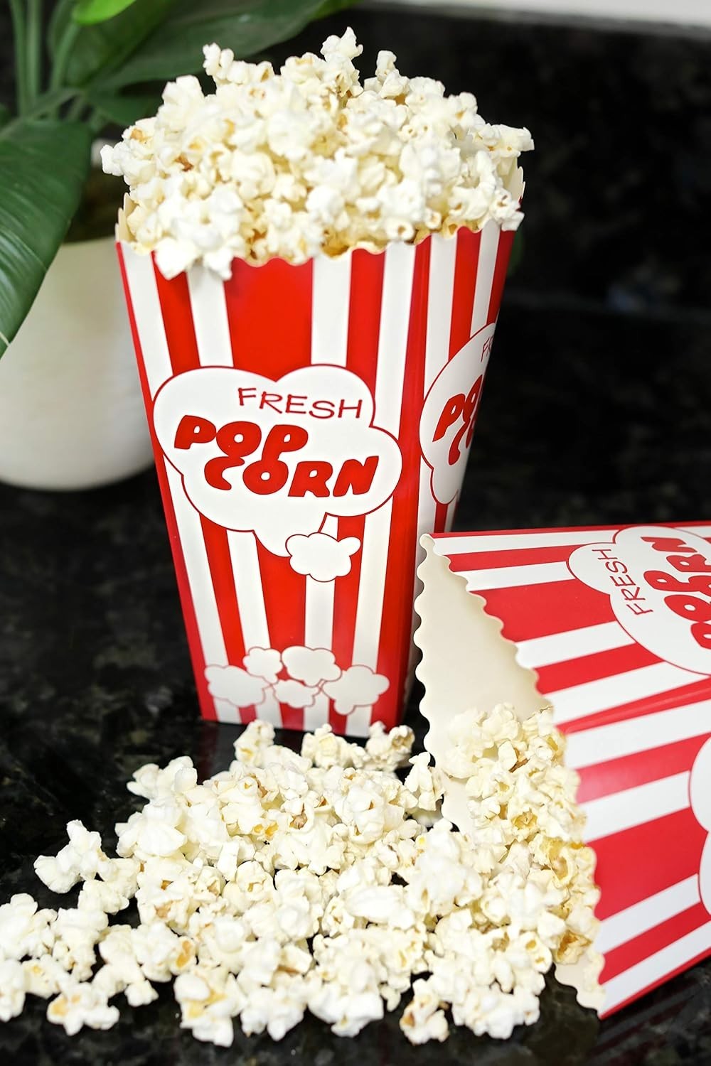15 Retro Carnival Popcorn Boxes – 46 Oz Collapsible Snack Containers