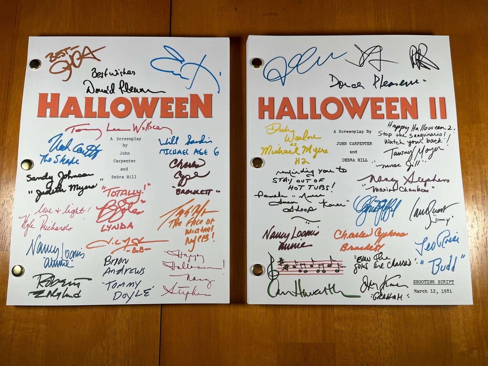 Halloween 1-8 Script Bundle Signed- Autograph Reprints- 8 Scripts- Michael Myers