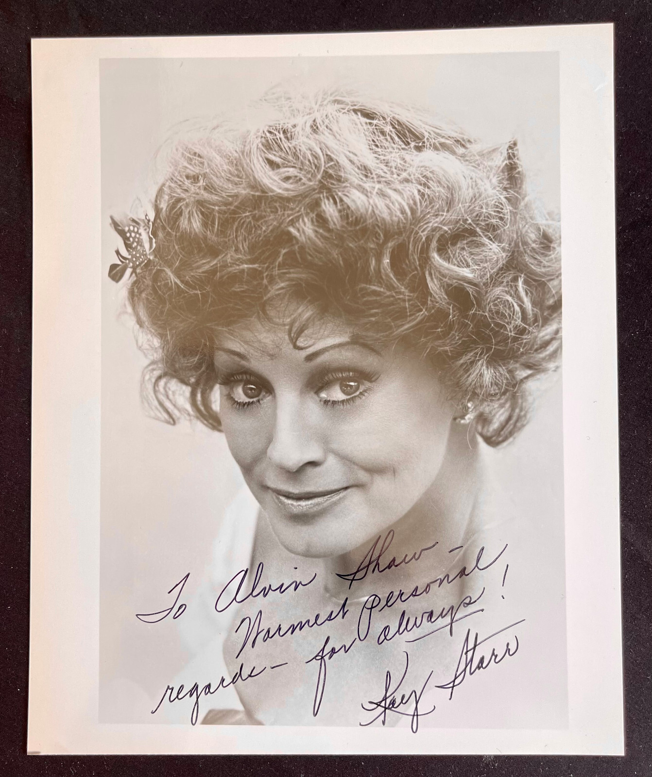 Kay Starr Inscribed Hand Signed Autograph 8 x 9 7/8 Photo