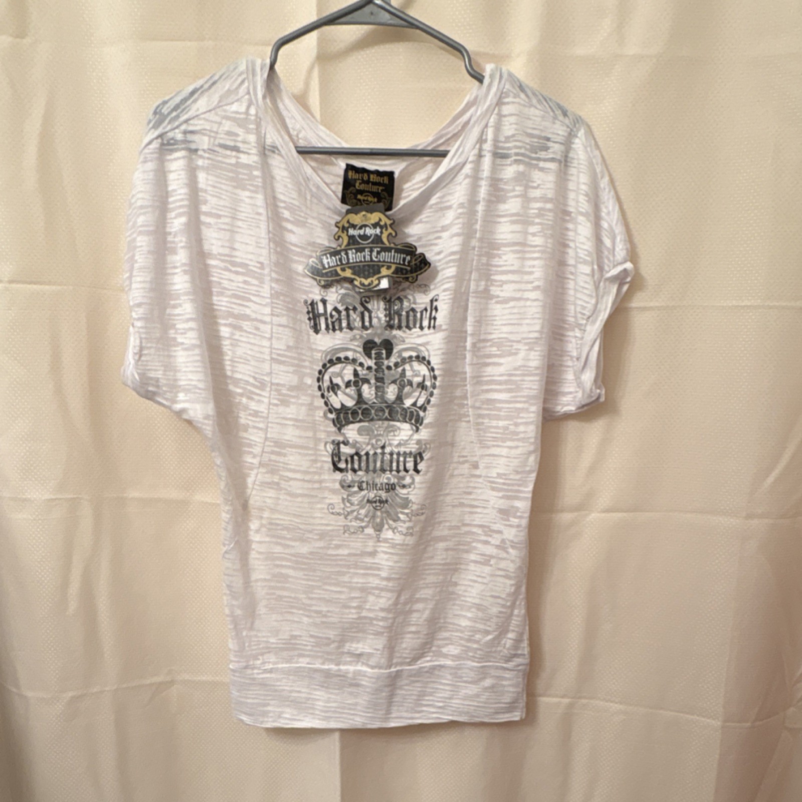 Hard Rock Couture Chicago Dolman Tee White Small Original Rock & Pop Music