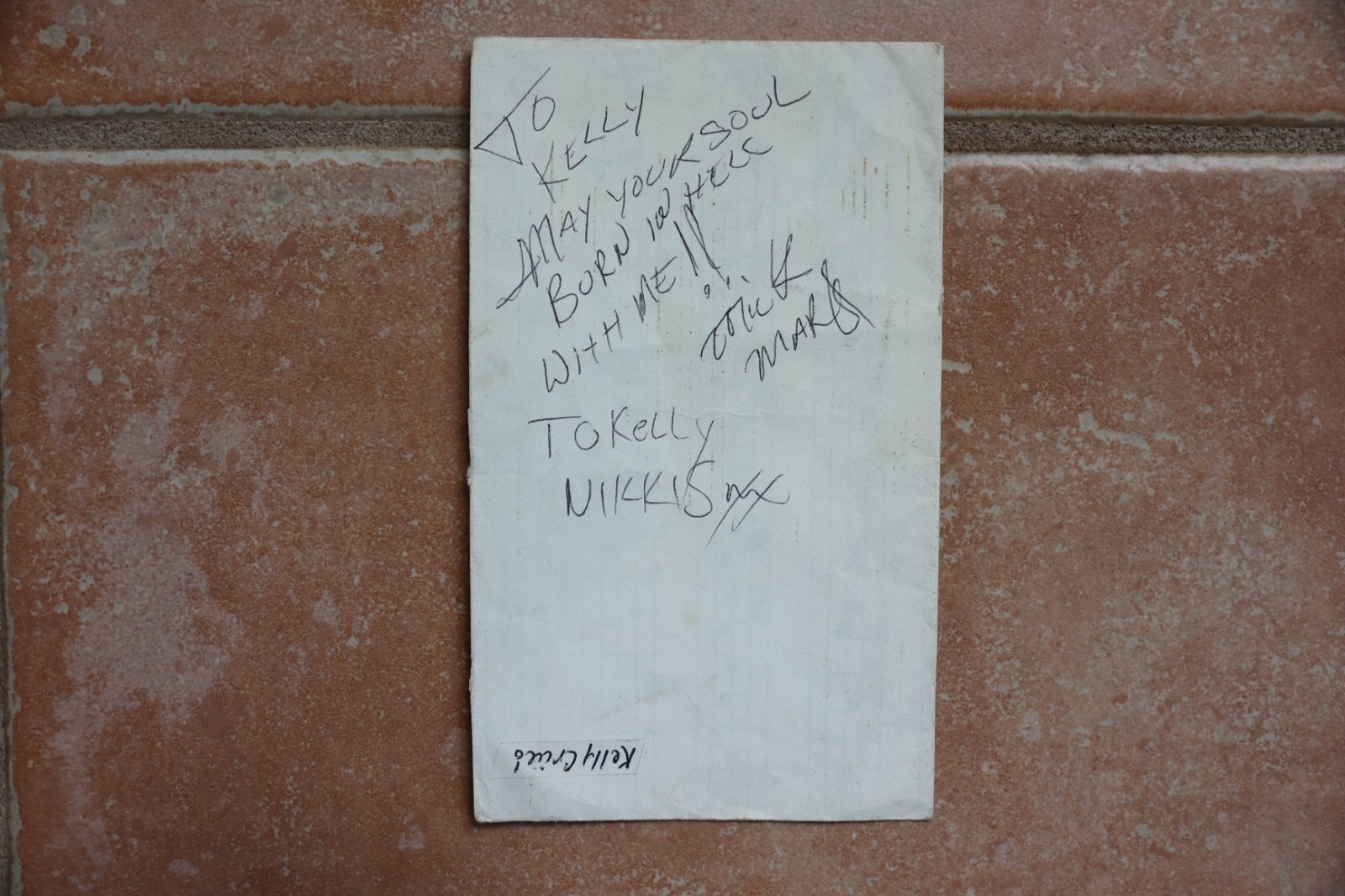 Early 1981 Motley Crue Nikki Sixx Mick Mars Signed Autographed Ticket Envelope
