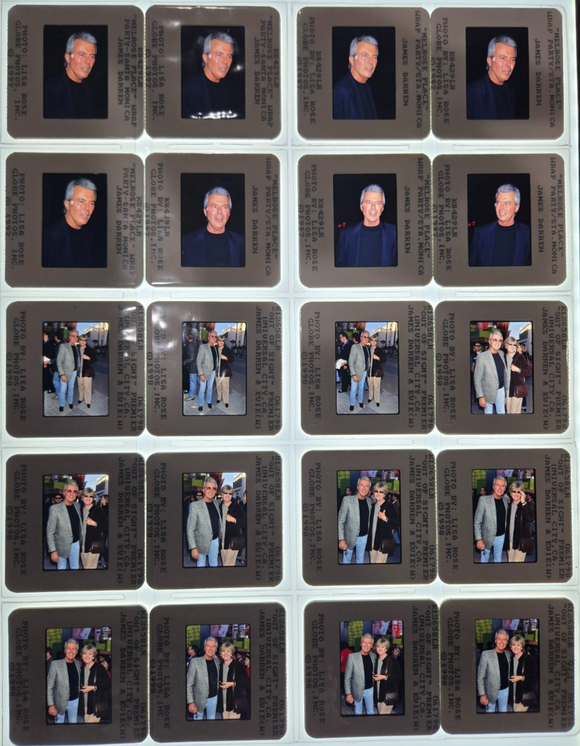 James Darren (Time Tunnel, TJ Hooker, Star Trek) 35mm Slide Photo Lot of 30