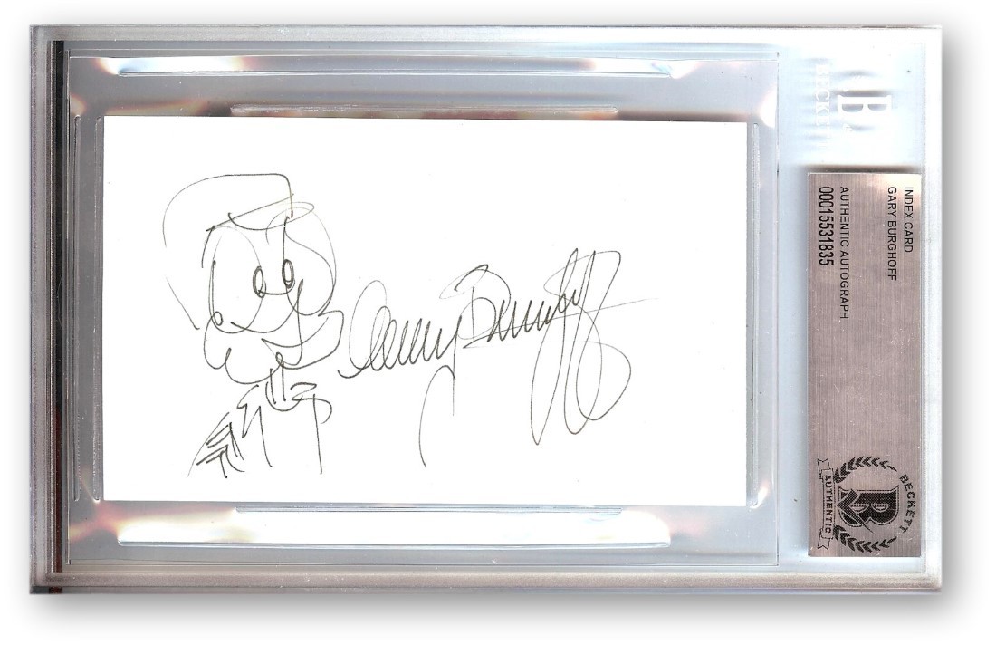 Gary Burghoff Signed Autographed Index Card MASH Radar w/Sketch BAS XXXX