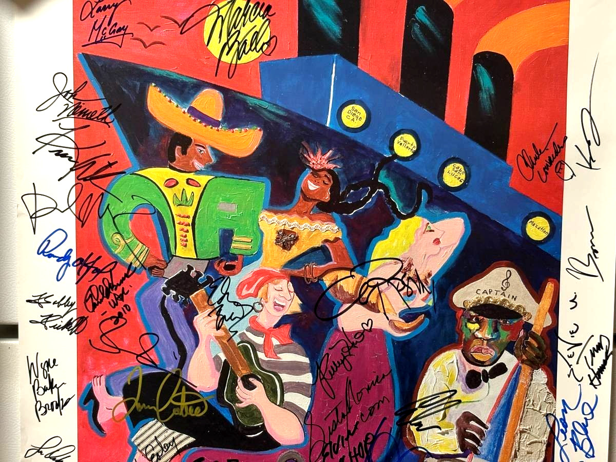 BLUES CRUISE SIGNED POSTER ELVIN BISHOP ,Edgar&Johnny Winter.Los Lobos LotMORE