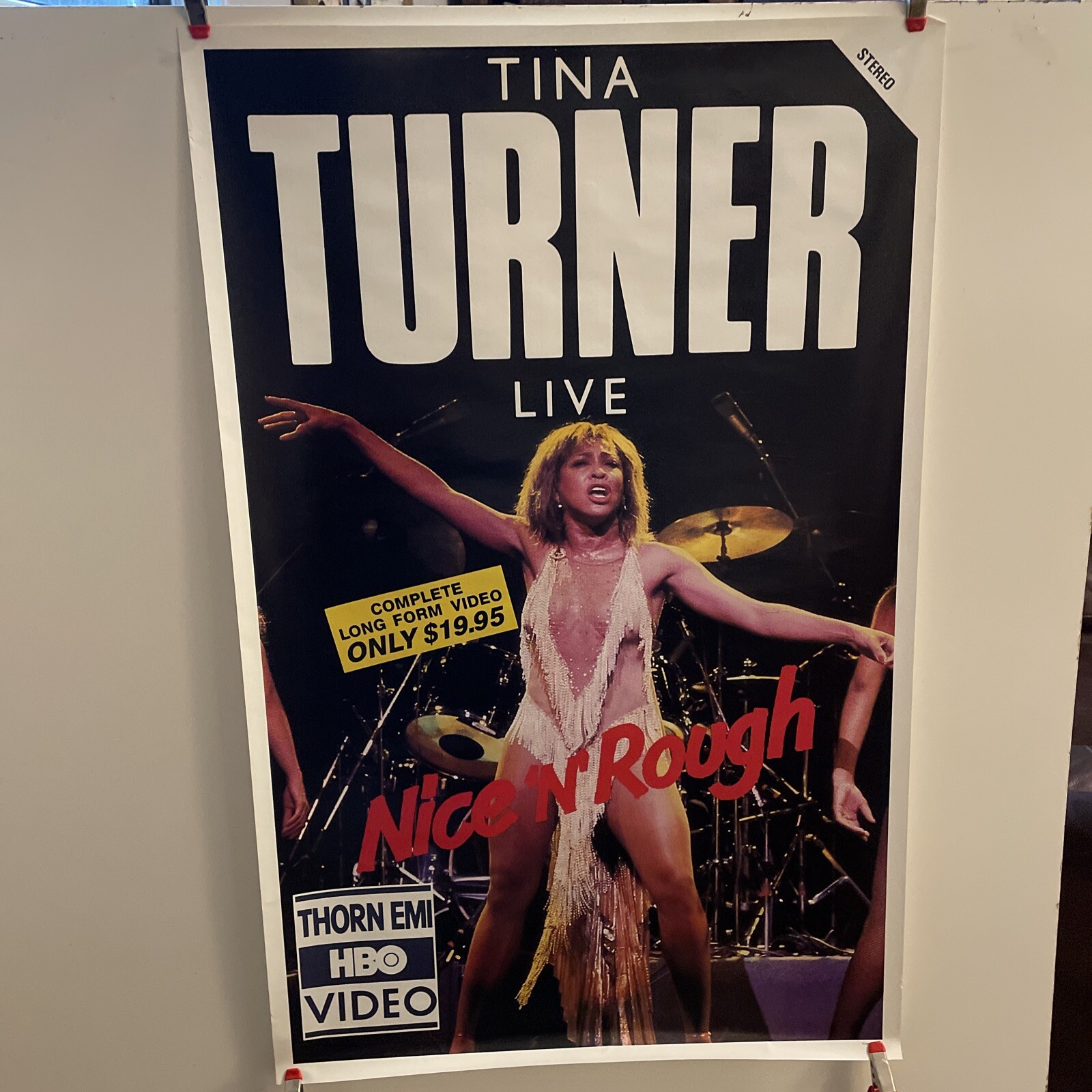 P4 Vintage 1985 Tina Turner Live Nice N Rough HBO Video Promo Poster 18 x 28