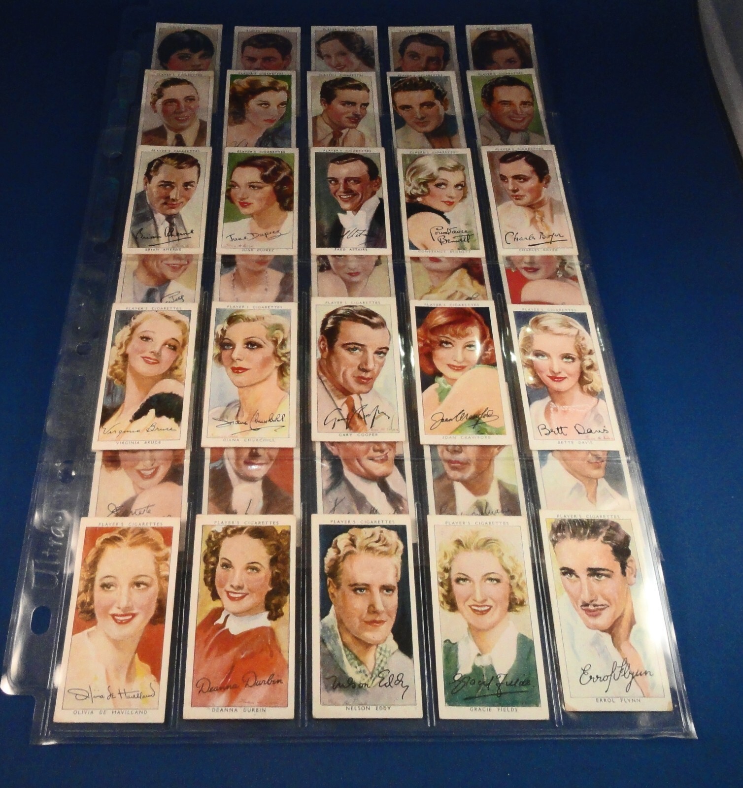 Early 1900s SET of 50 Trading Cards: MOVIE STARS: Golden Age of Movies