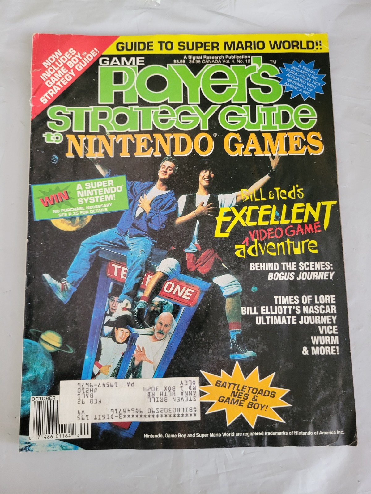 Game Players Strategy Guide For Nintendo Games October 1991 NES SNES Game Boy
